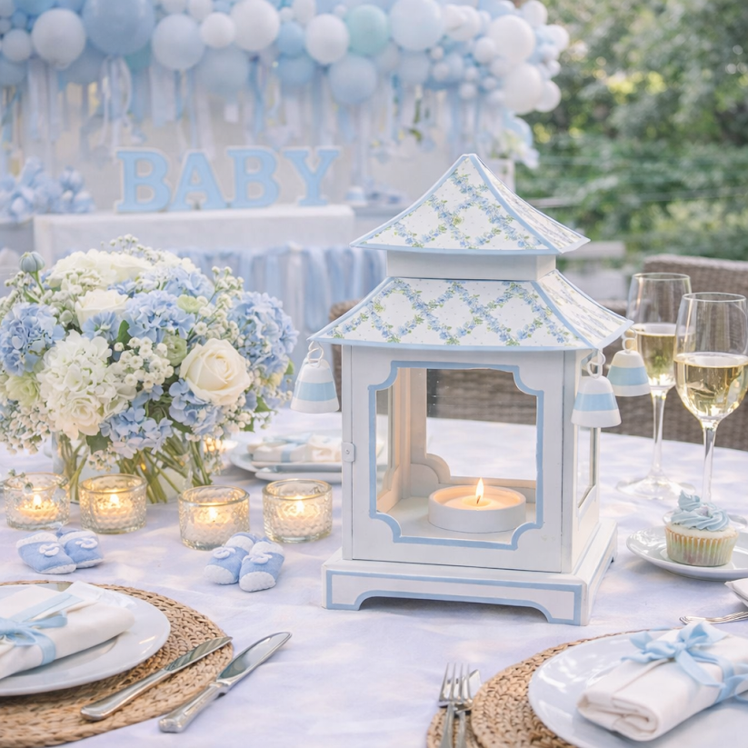 Soft Blue Hydrangea Garden Trellis Pa...