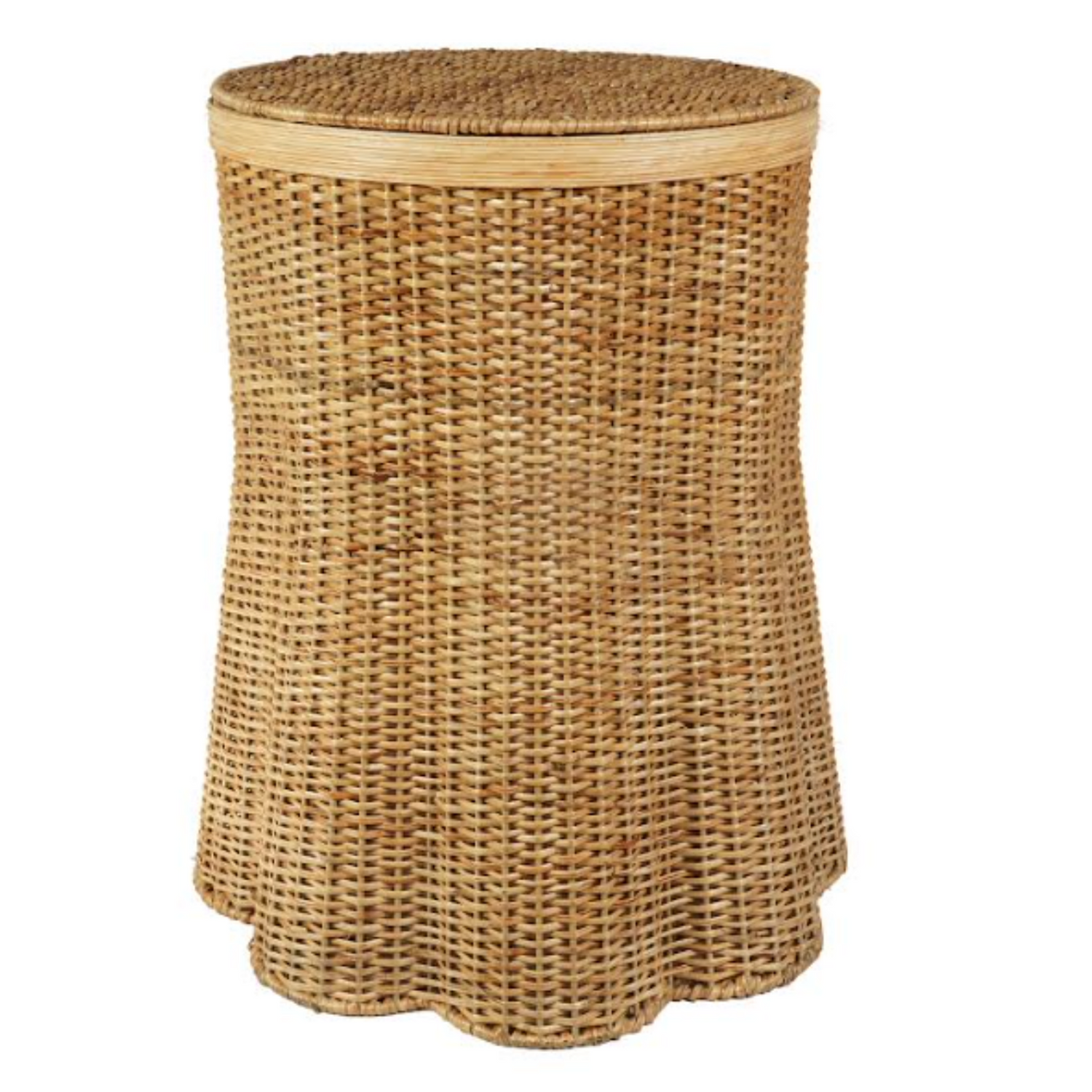 Scalloped Wicker End Table