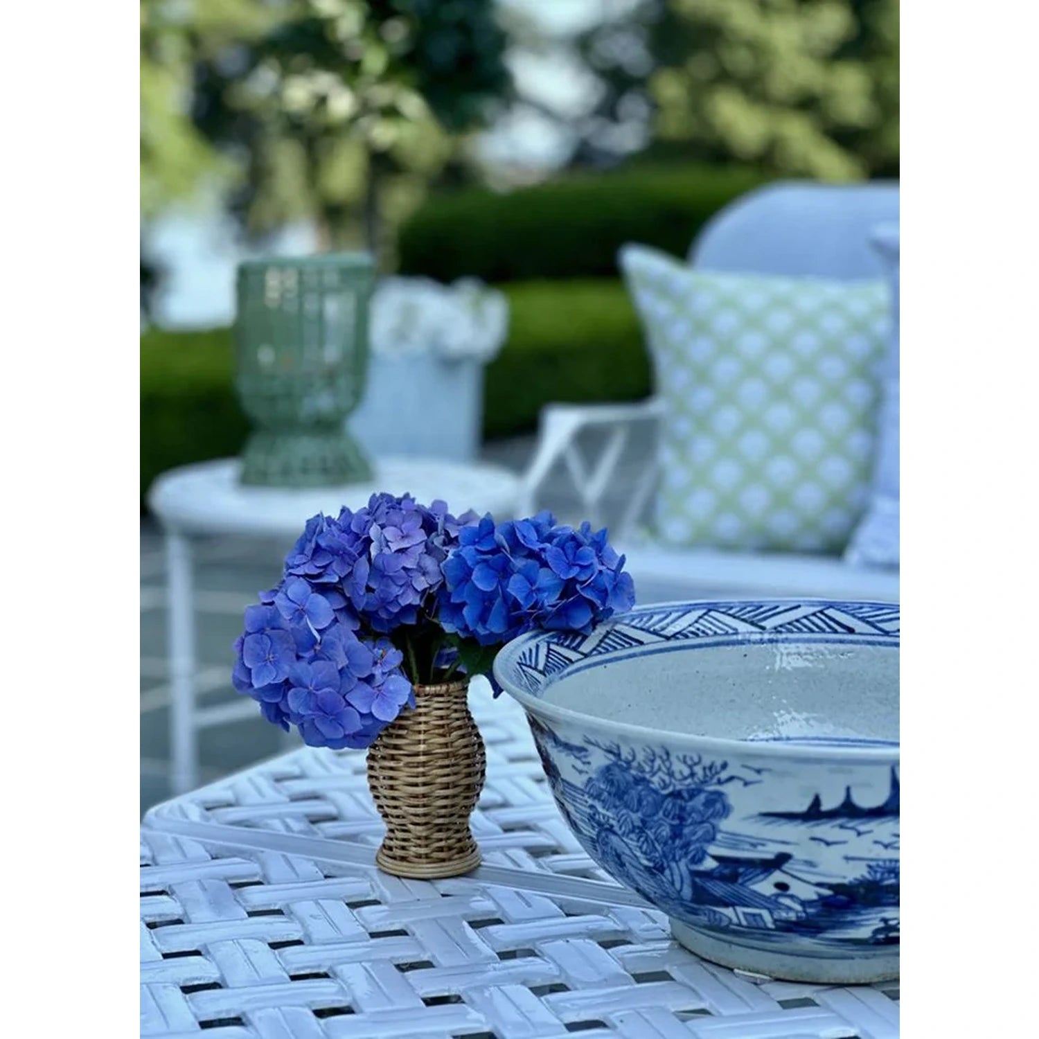 Set of 3 Mini Wicker Vases