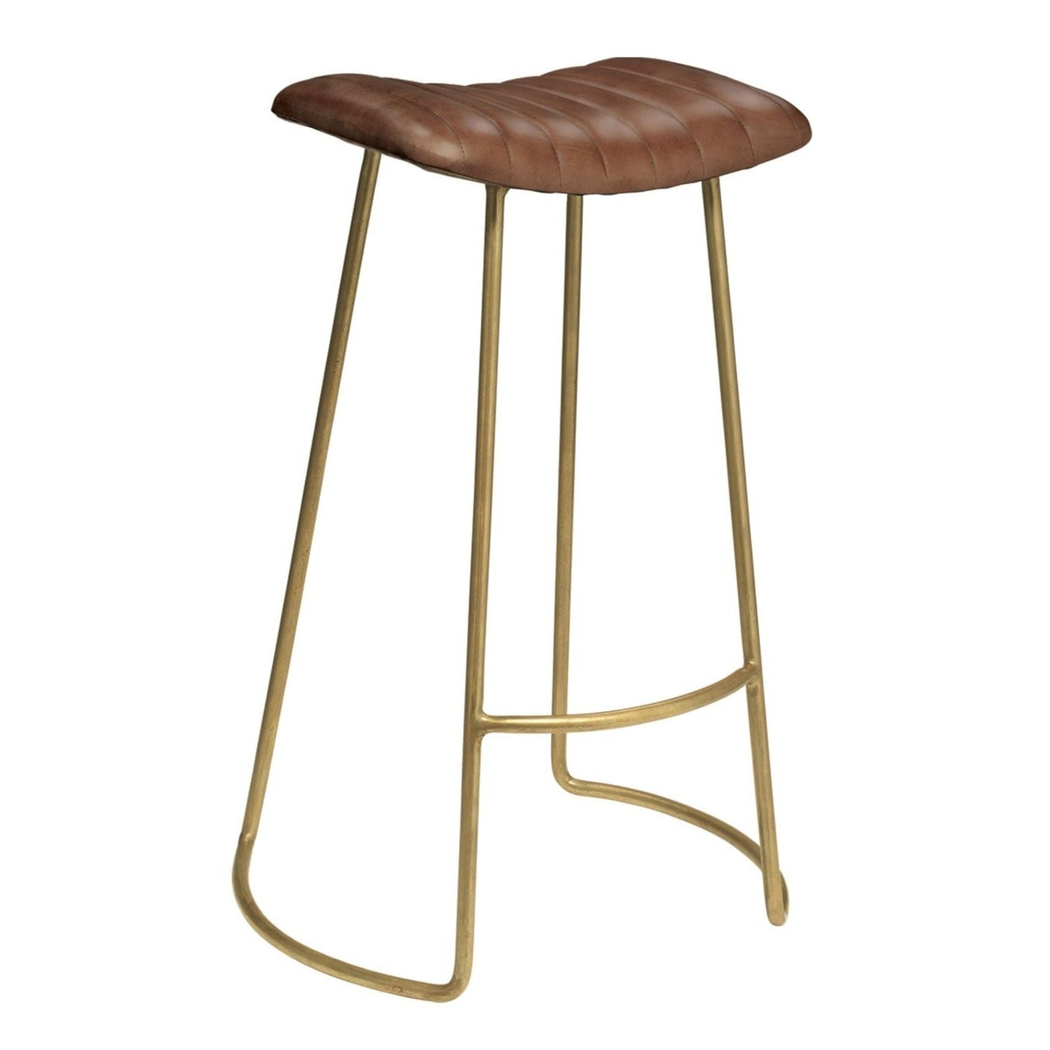 Theo Leather Bar Stool, Brown