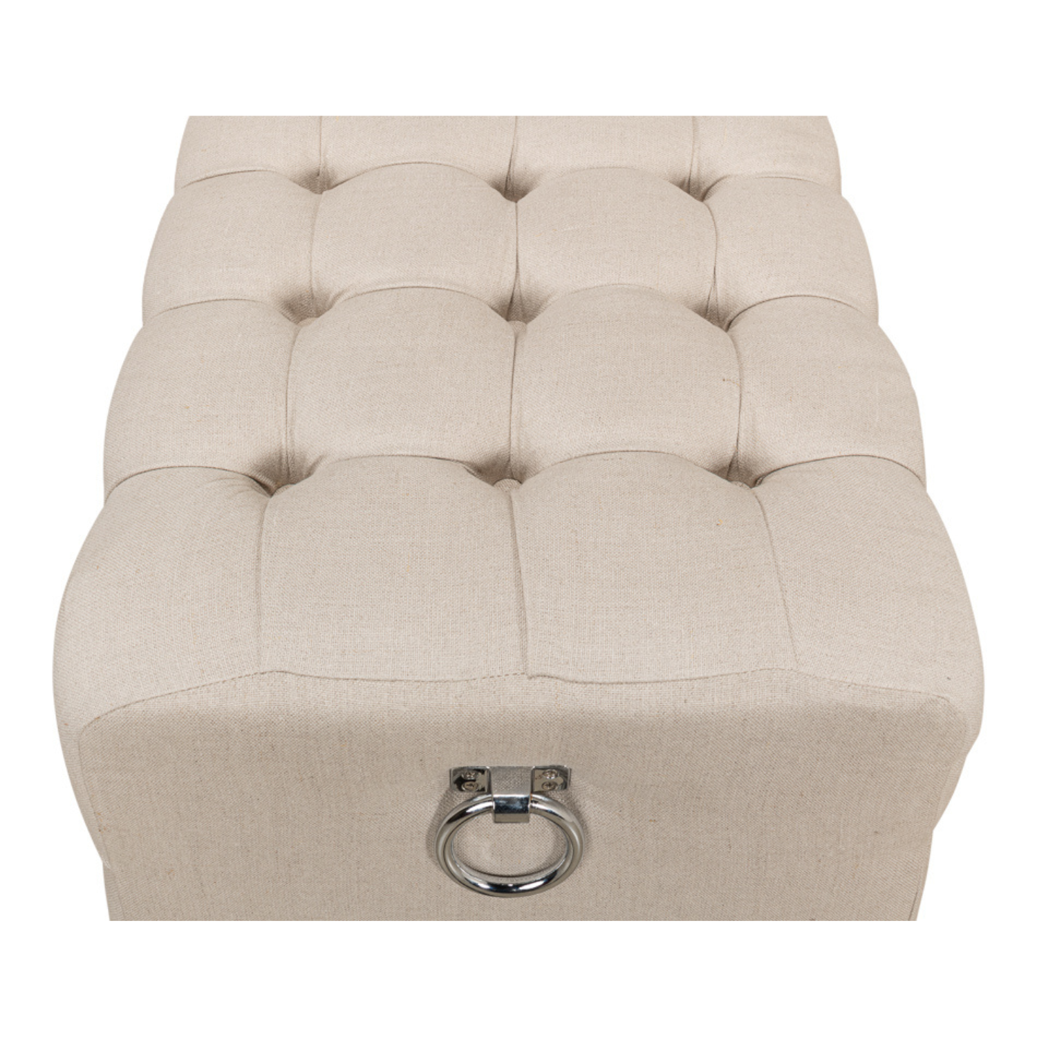 "Beam" Bench  Tufted Beige Linen