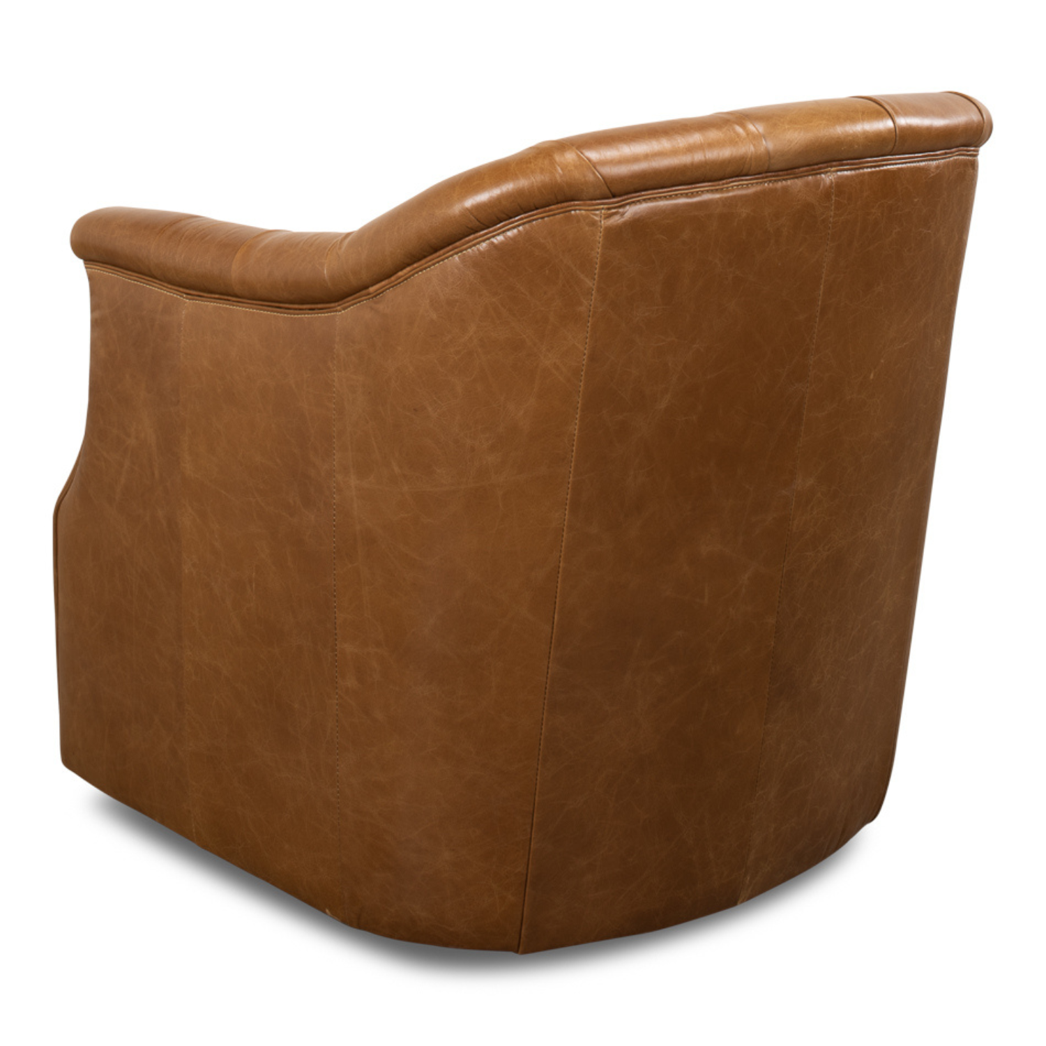 Coolidge Leather Swivel Chair - Cuba Brown