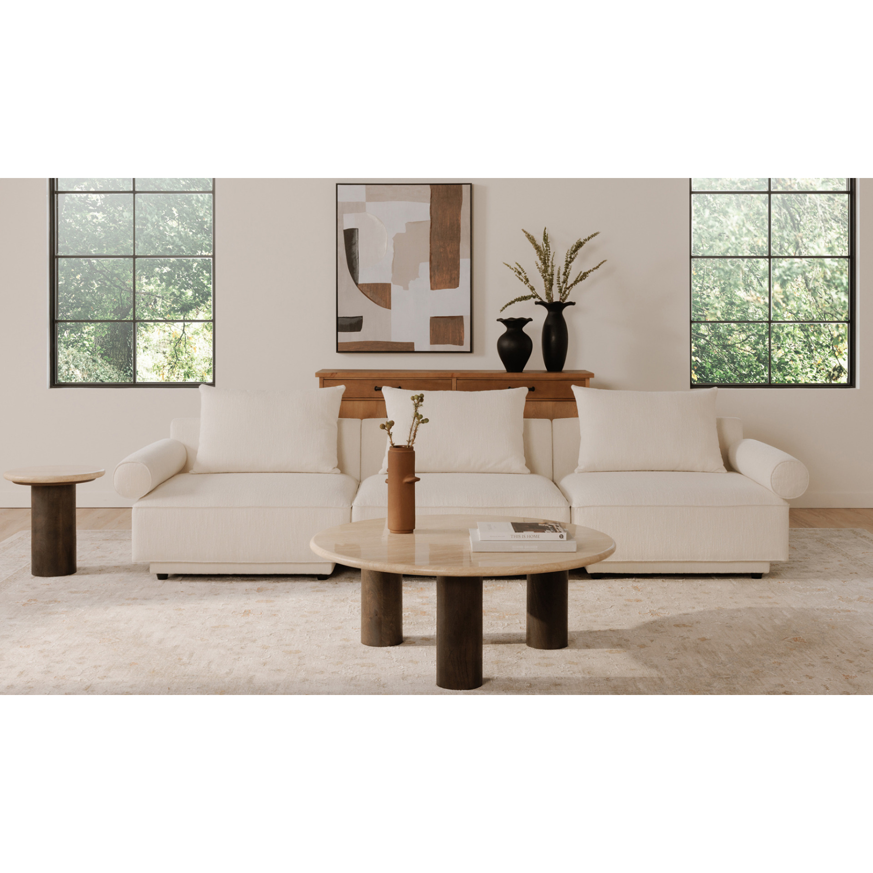 Rowe Accent Table Beige Travertine