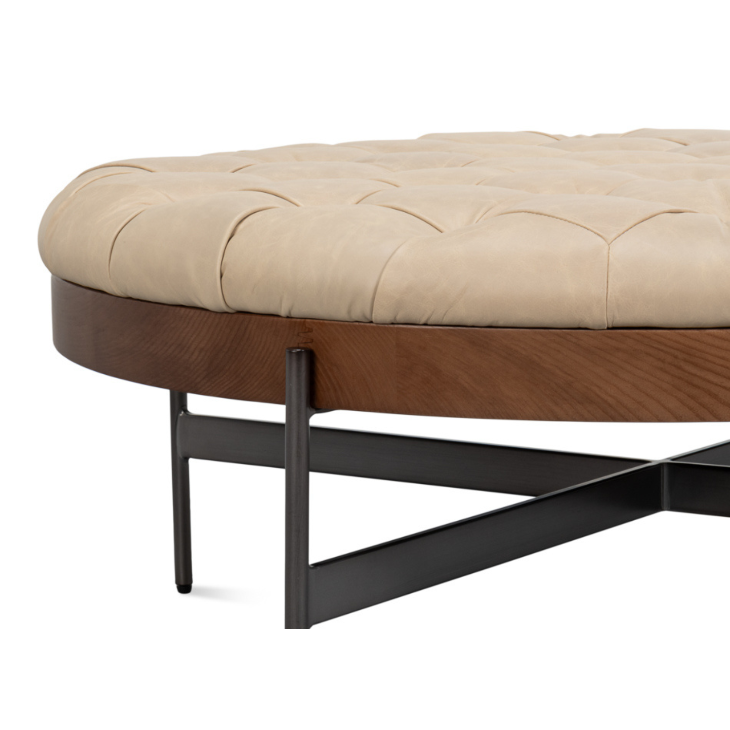Corbet Cocktail Ottoman, Cappucino White