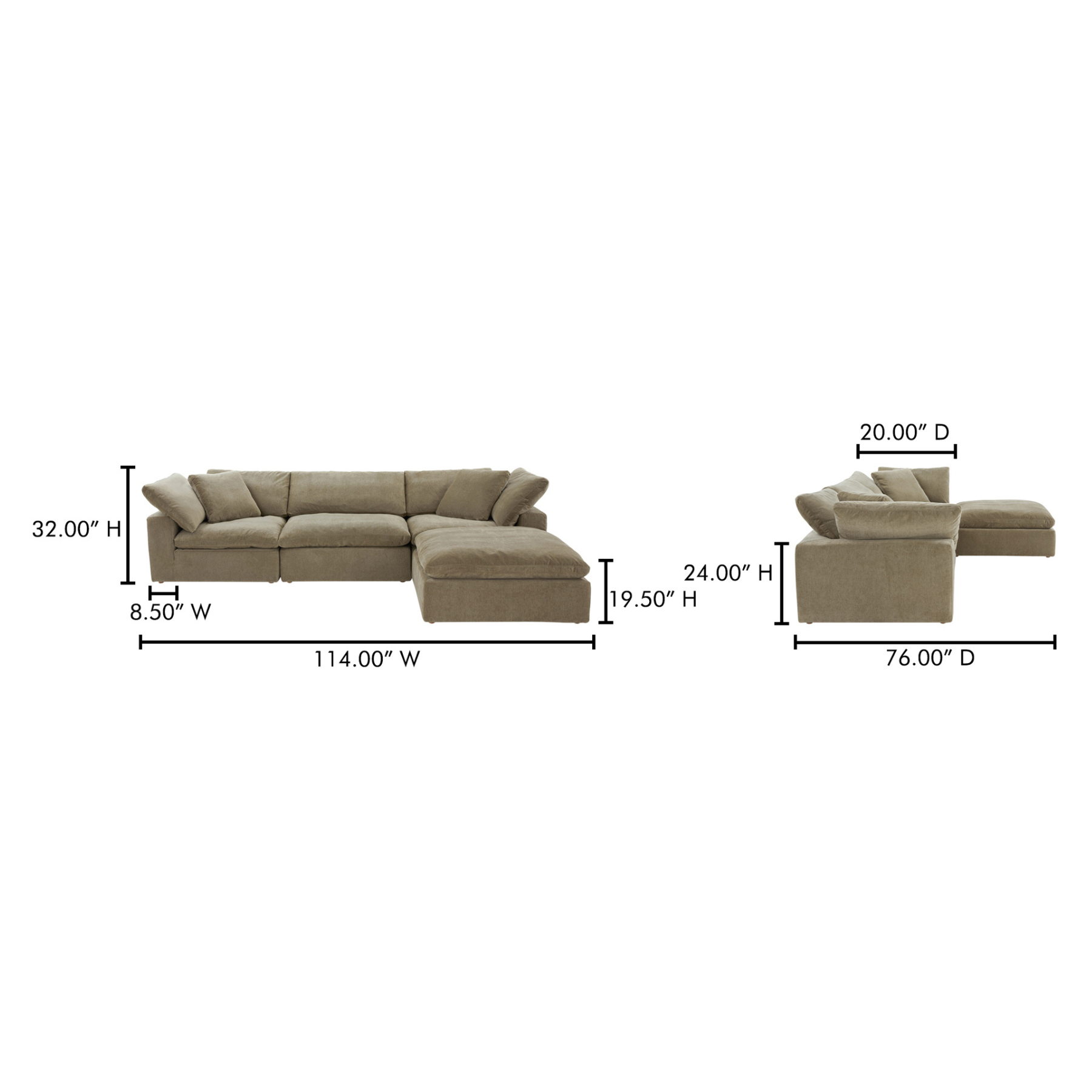 Gaia Lounge Modular Sectional - Desert Sage