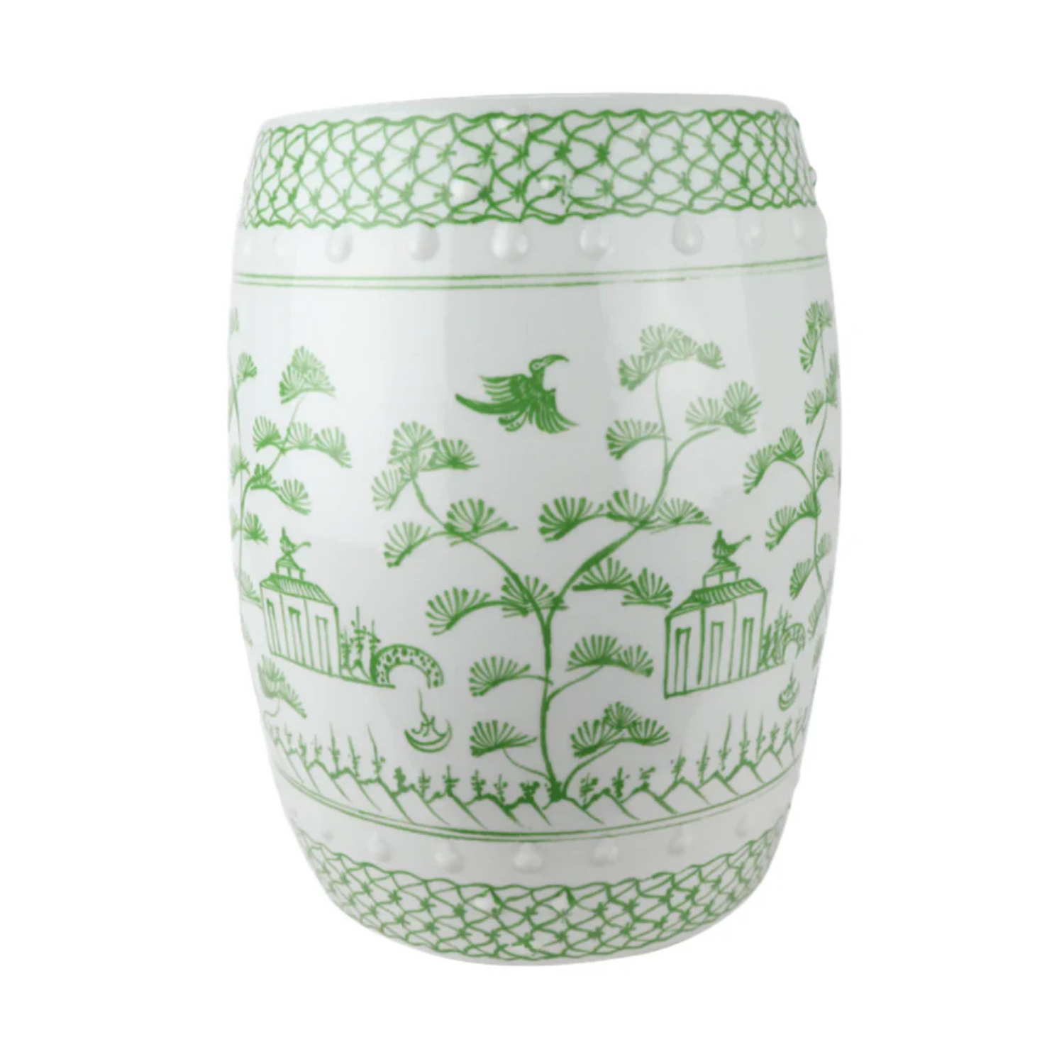 Soft Green Village Scene Garden Seat