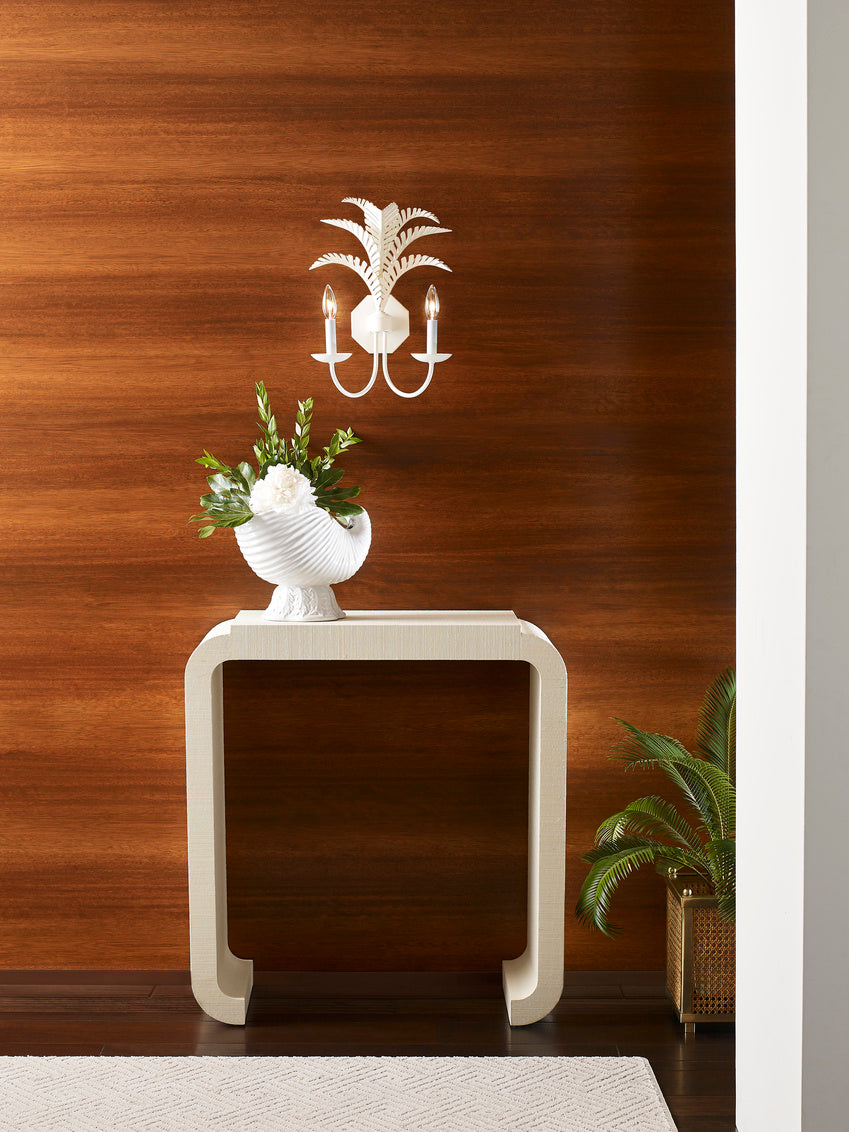 Notched Waterfall Console - Grasscloth