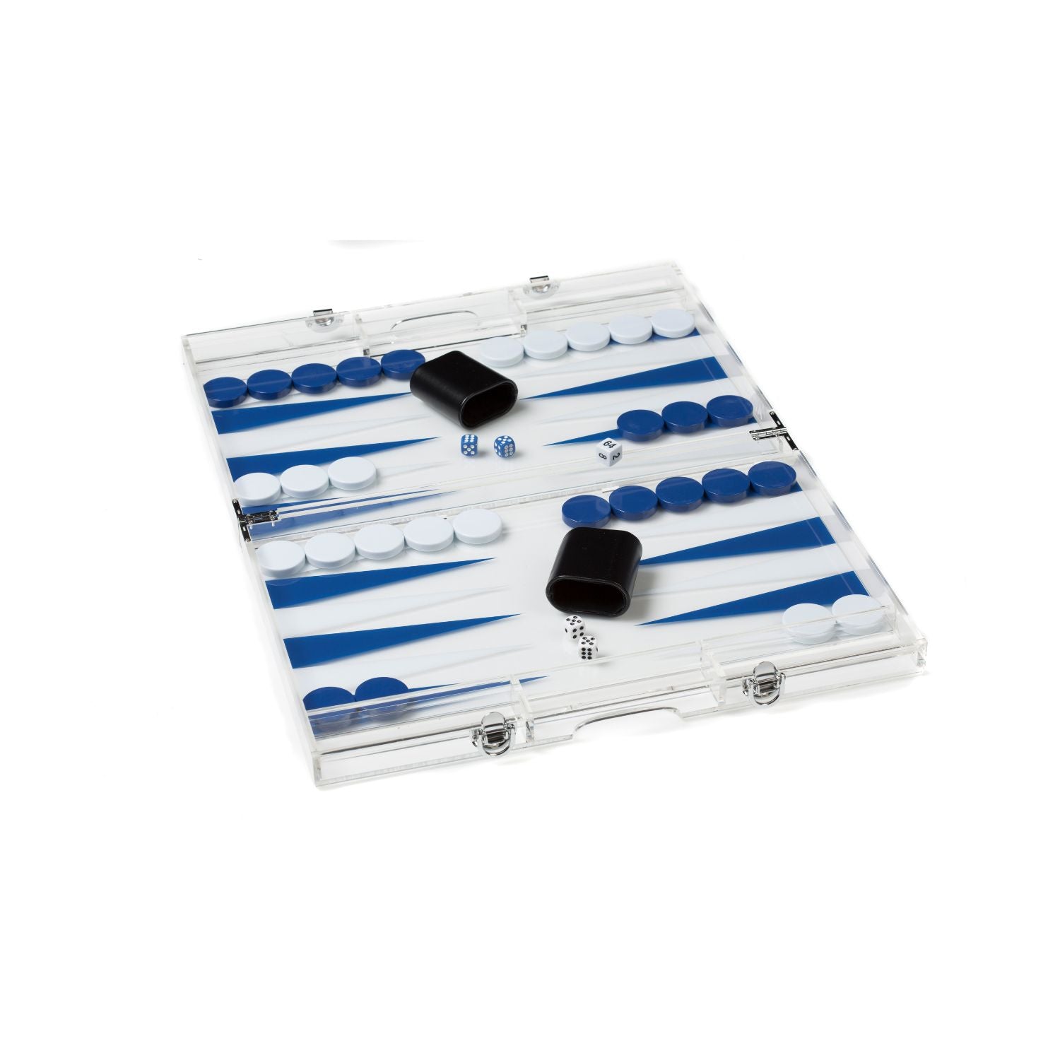 Dark Blue and White Backgammon Set