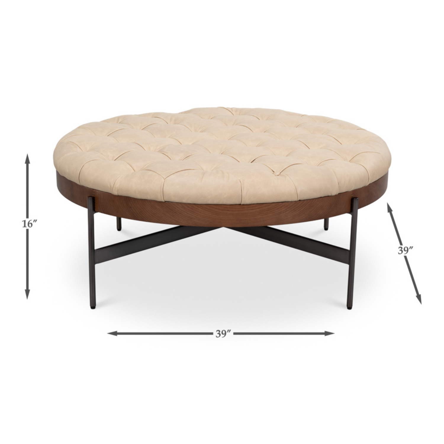 Corbet Cocktail Ottoman, Cappucino White