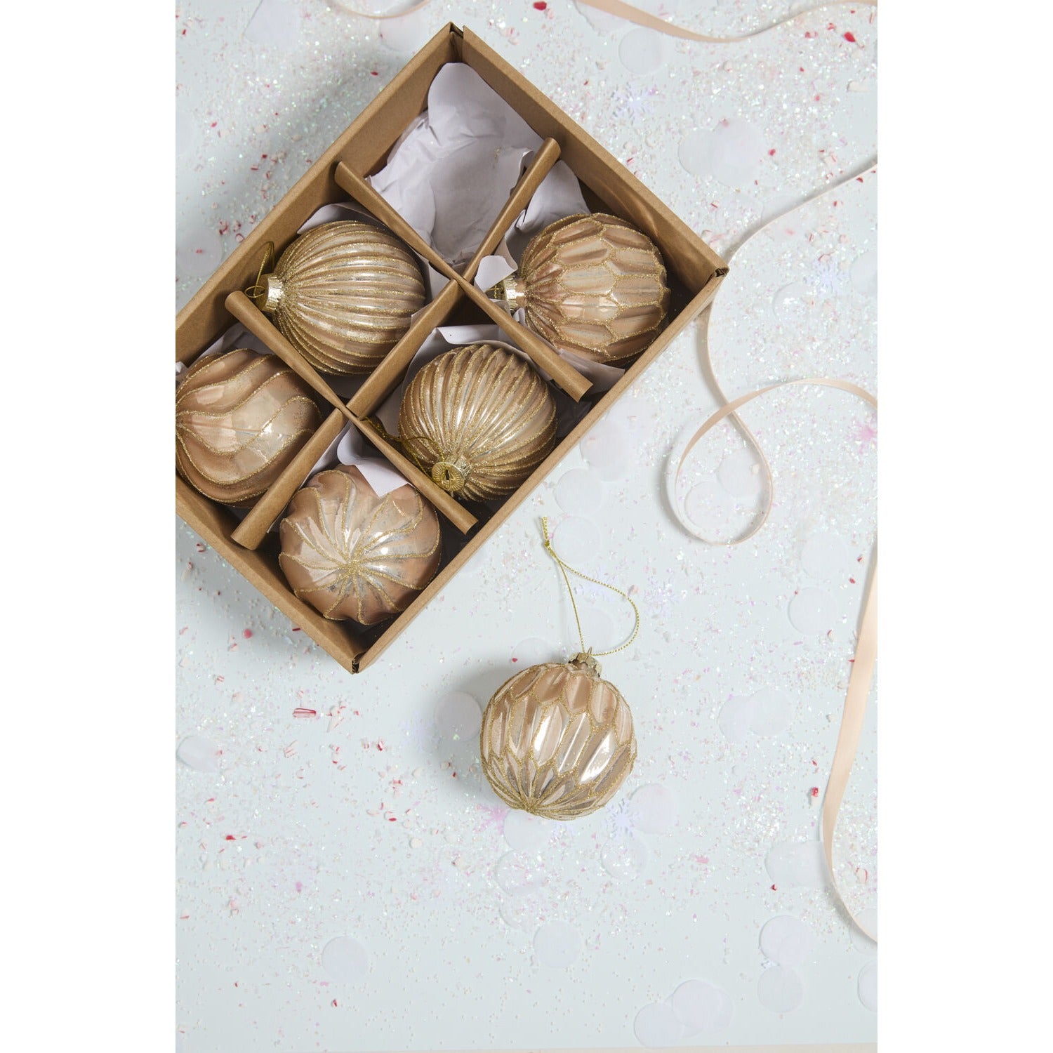 Metallic Bauble Ornament - Set of 6