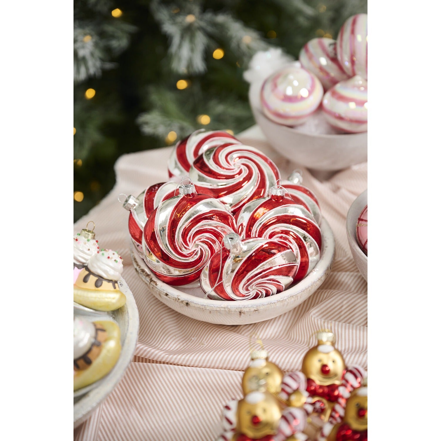 Peppermint Swirl Ornament - Set of 6