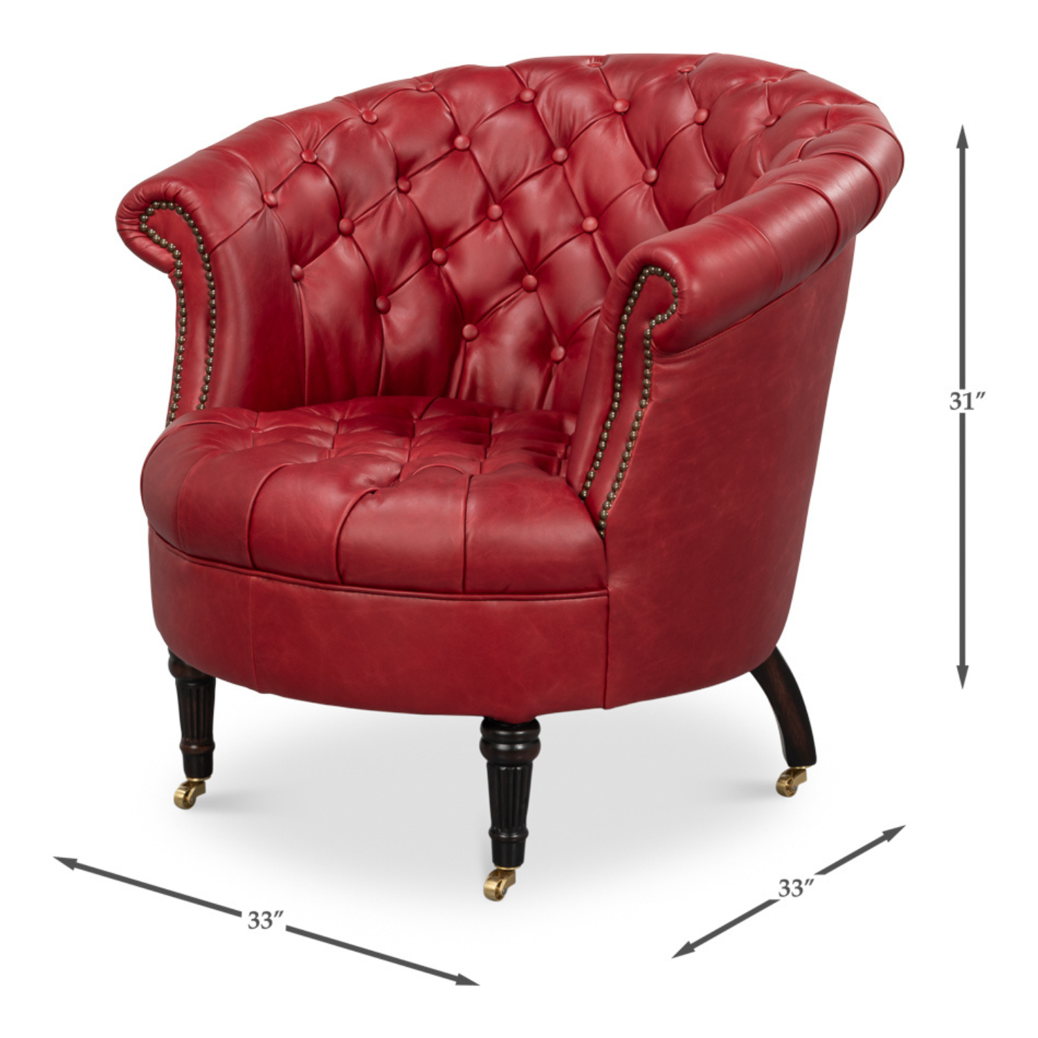 Bastian Armchair New Rouge Leather