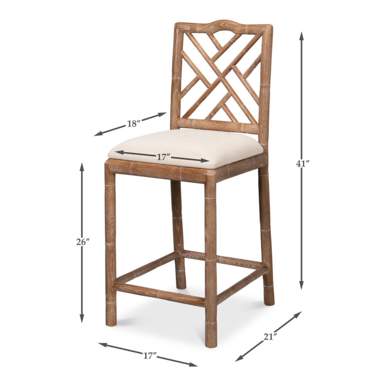 Brighton Counter Stool - White Wash