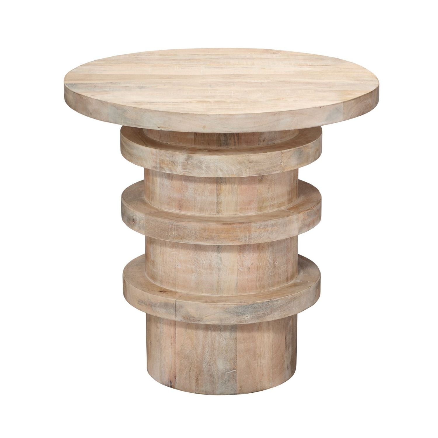 Revolve Wood Side Table, Cream