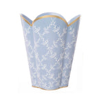 Periwinkle Trellis Leaf Wastepaper Basket