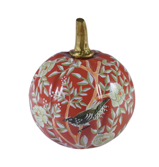 Rusty Red Chinoiserie Pumpkin