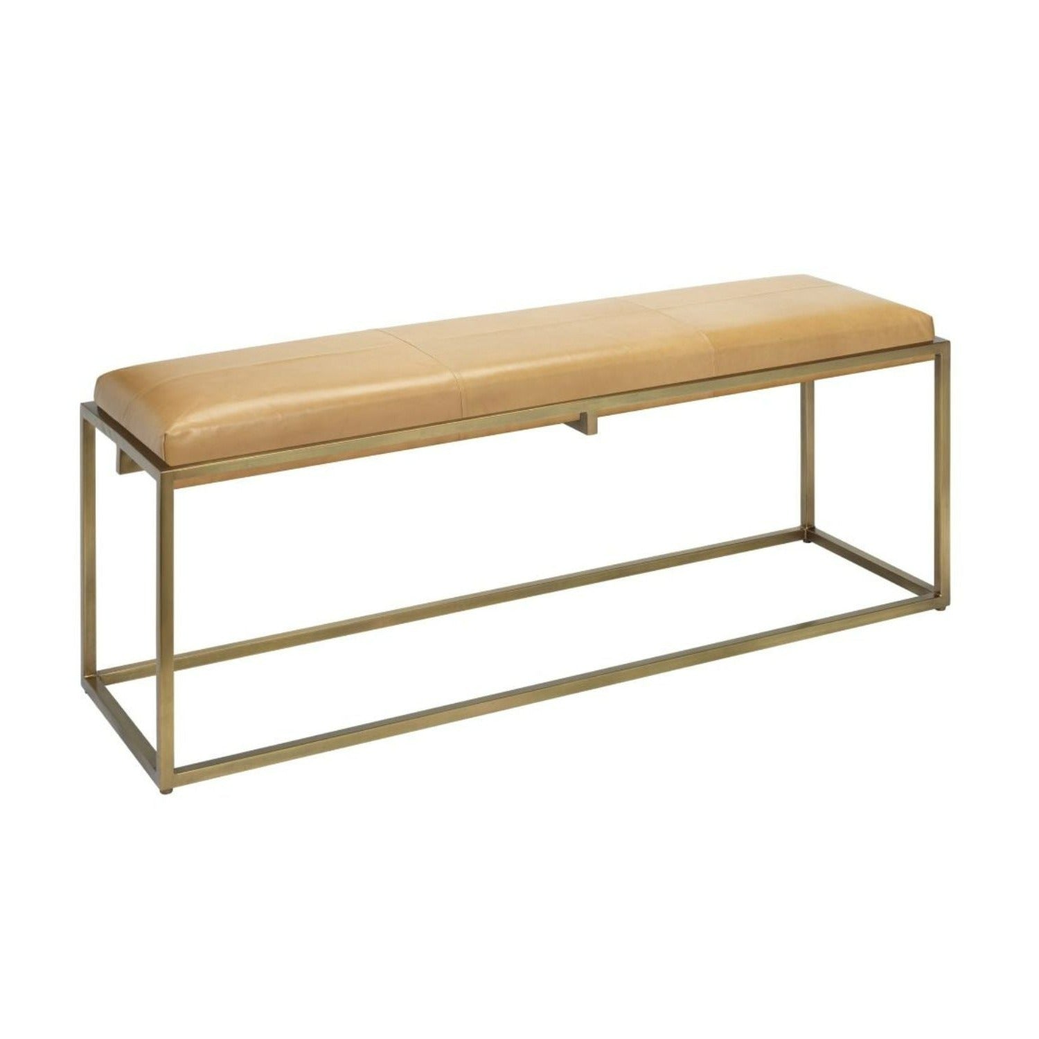 Shelby Hide Bench, Brown