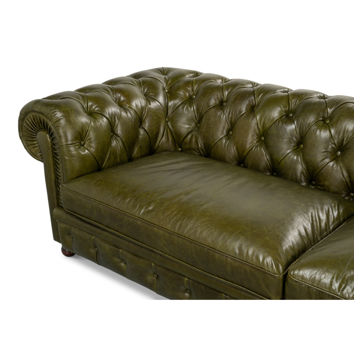 Savile Leather Sofa Green