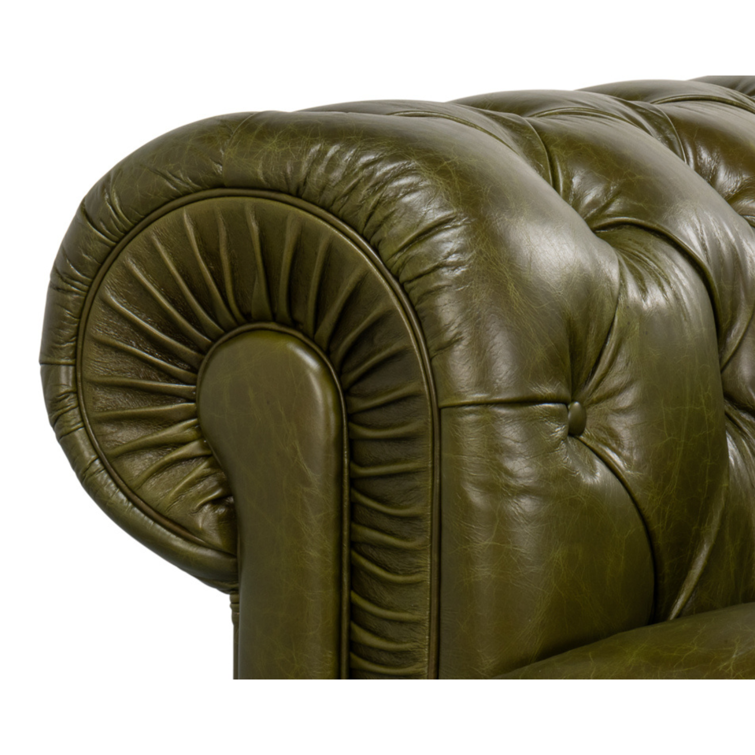 Savile Leather Sofa Green