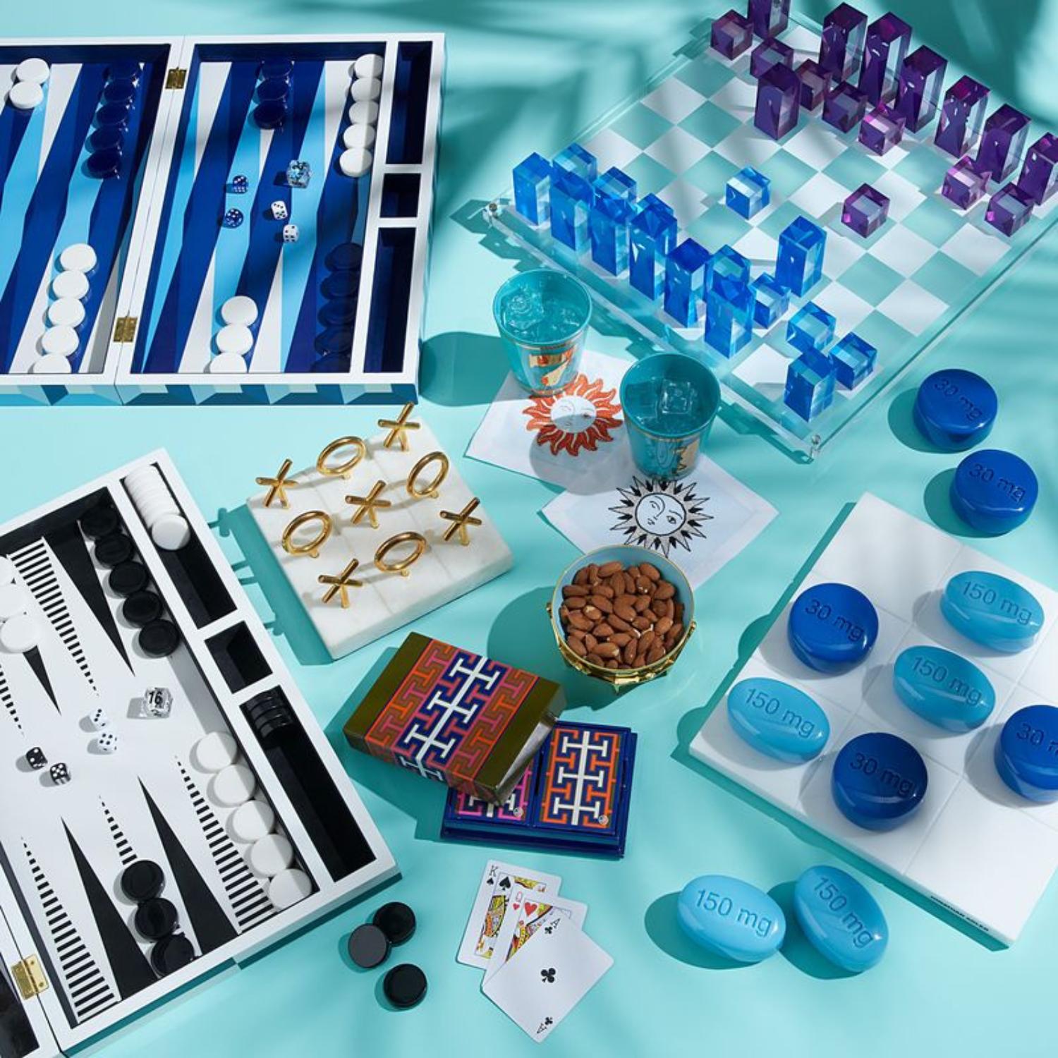 Acrylic Chess Set - Blue/Purple