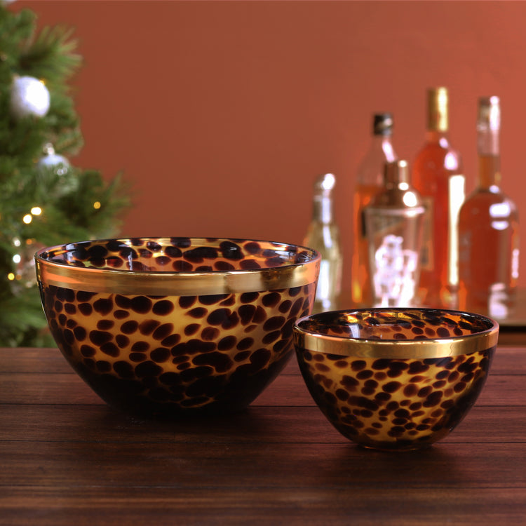 GLASS Tortoise and Gold 5.5" Bowl