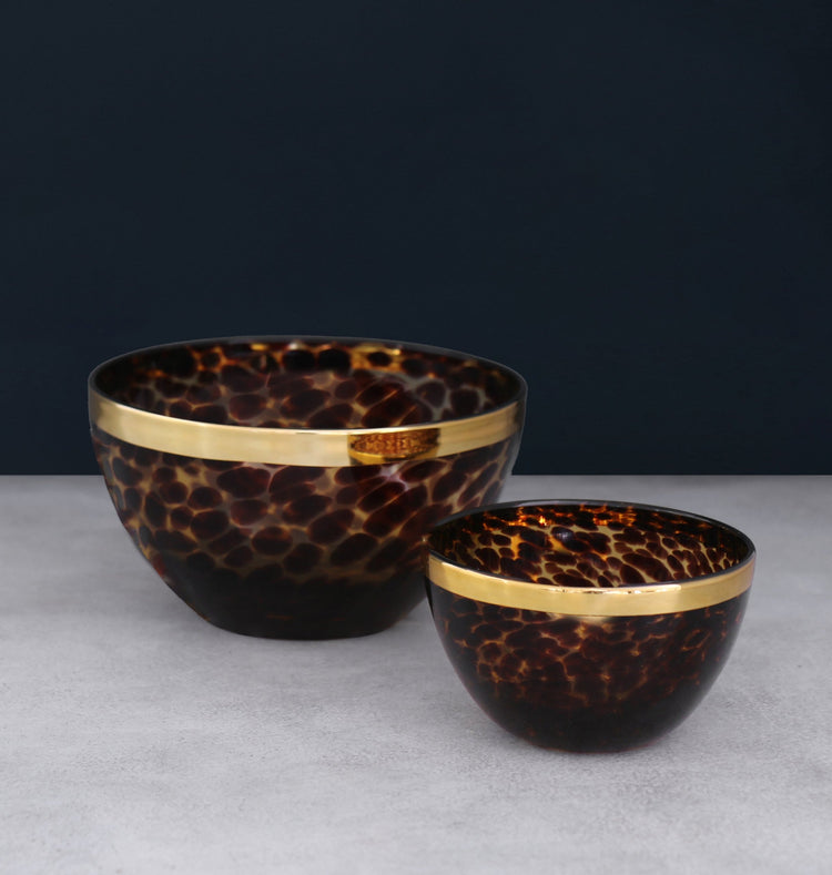 GLASS Tortoise and Gold 5.5" Bowl