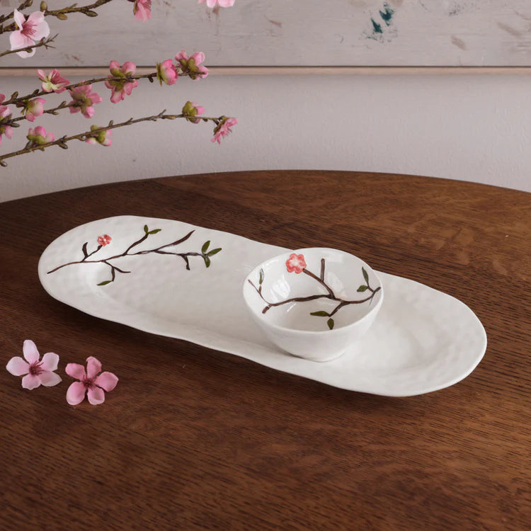 CERAMIC Bird on Branch Medium Oval Platter (Multi)