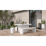 Talon Outdoor Dining Table Terrazzo White