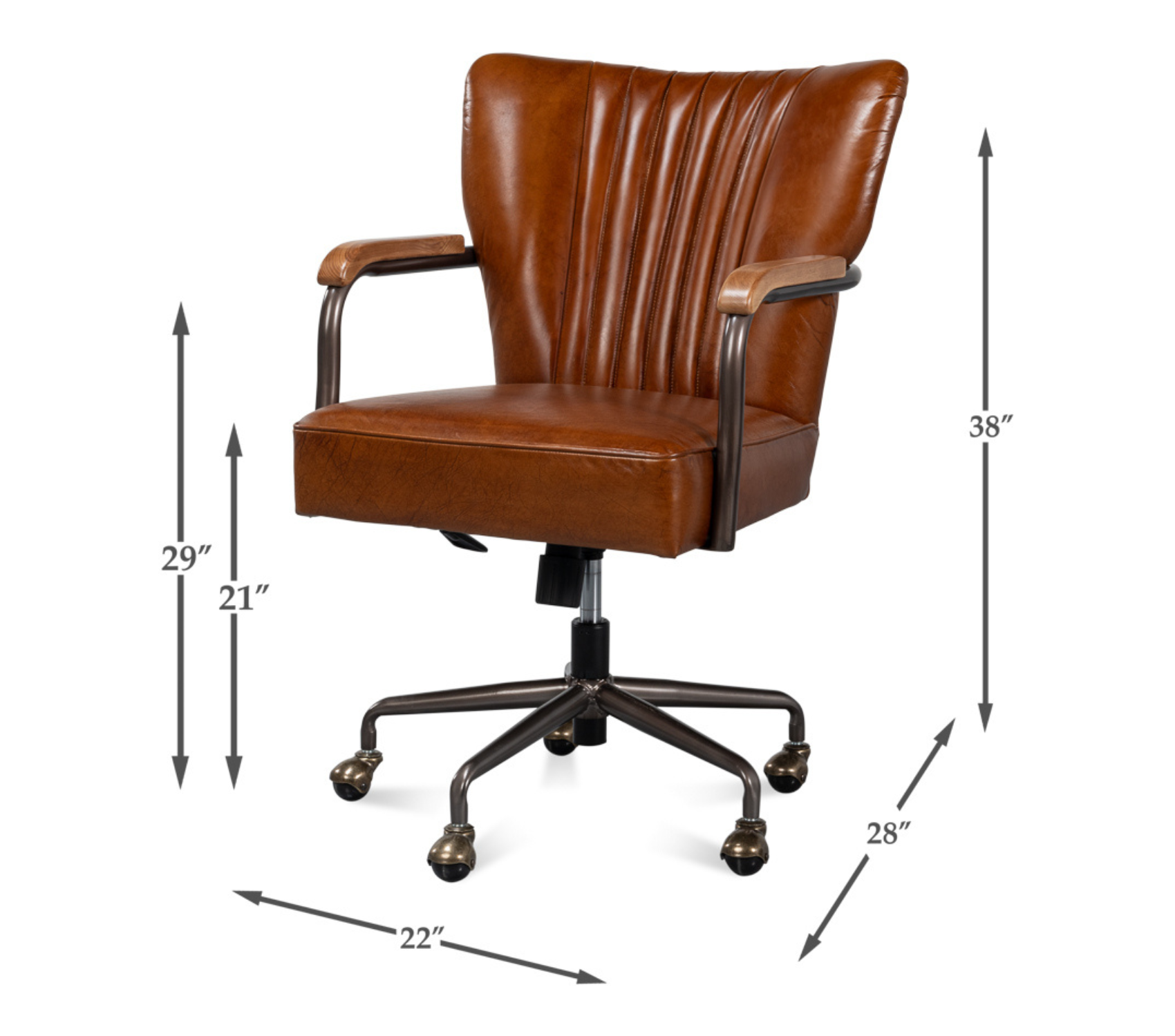 Parker Office Chair - Vintage Havana Leather