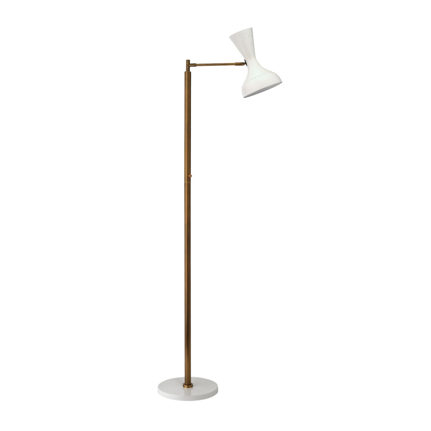 Pisa Swing Arm Floor Lamp, White
