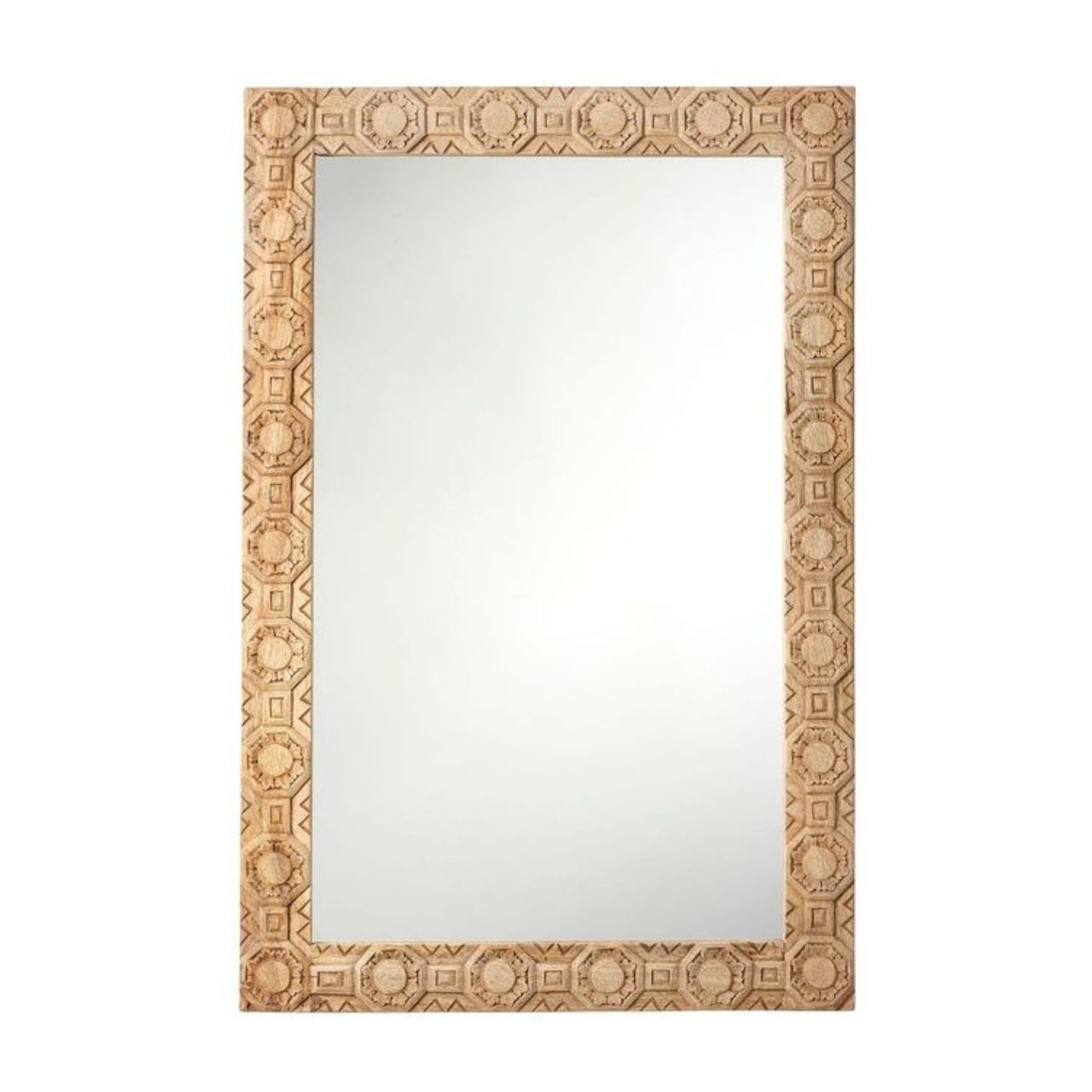 Relief Wood Carved Rectangle Mirror