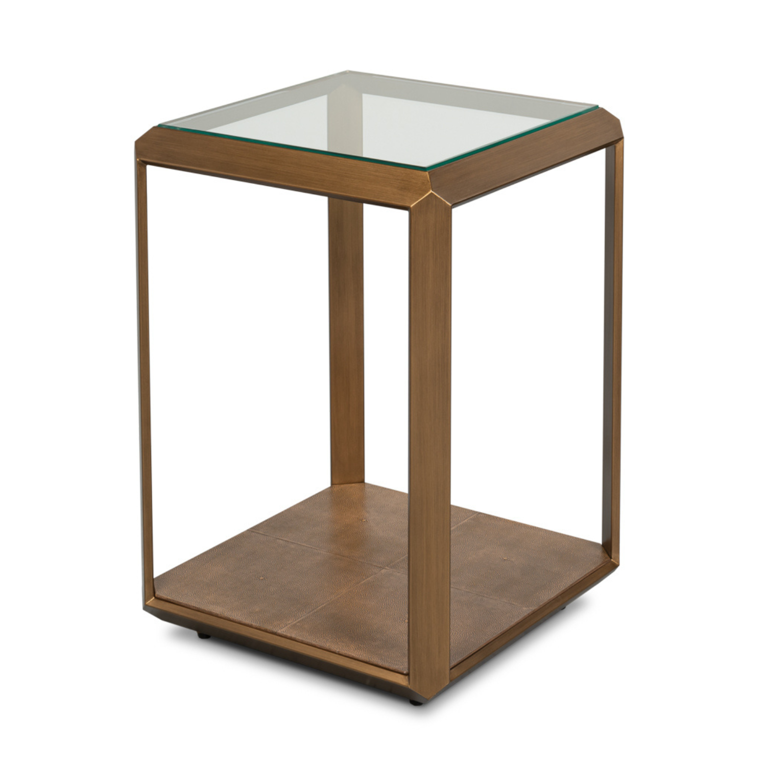 Gilbert Shagreen Side Table, Tawny Brown