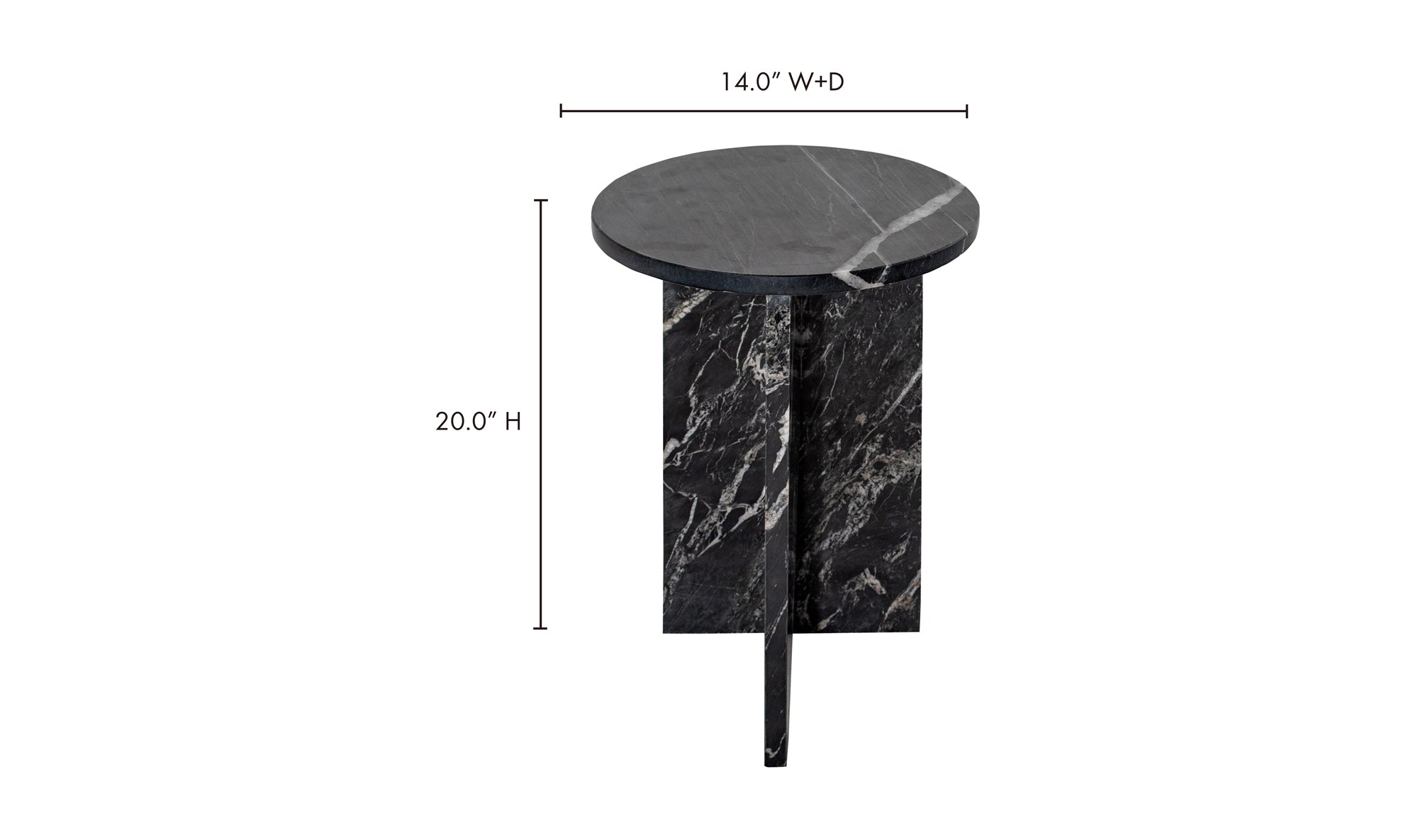 Joice Accent Marble Table - Black