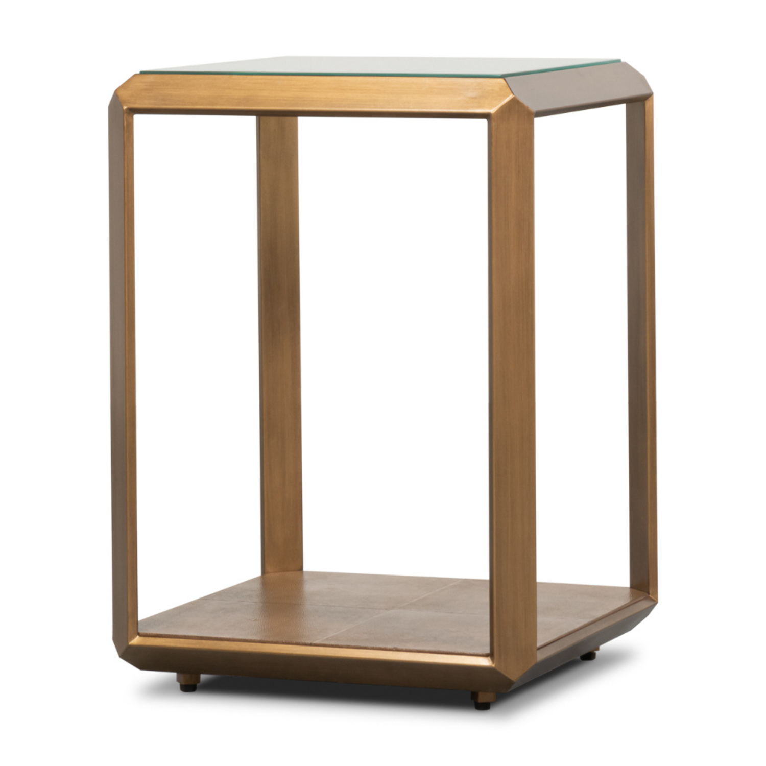 Gilbert Shagreen Side Table, Tawny Brown