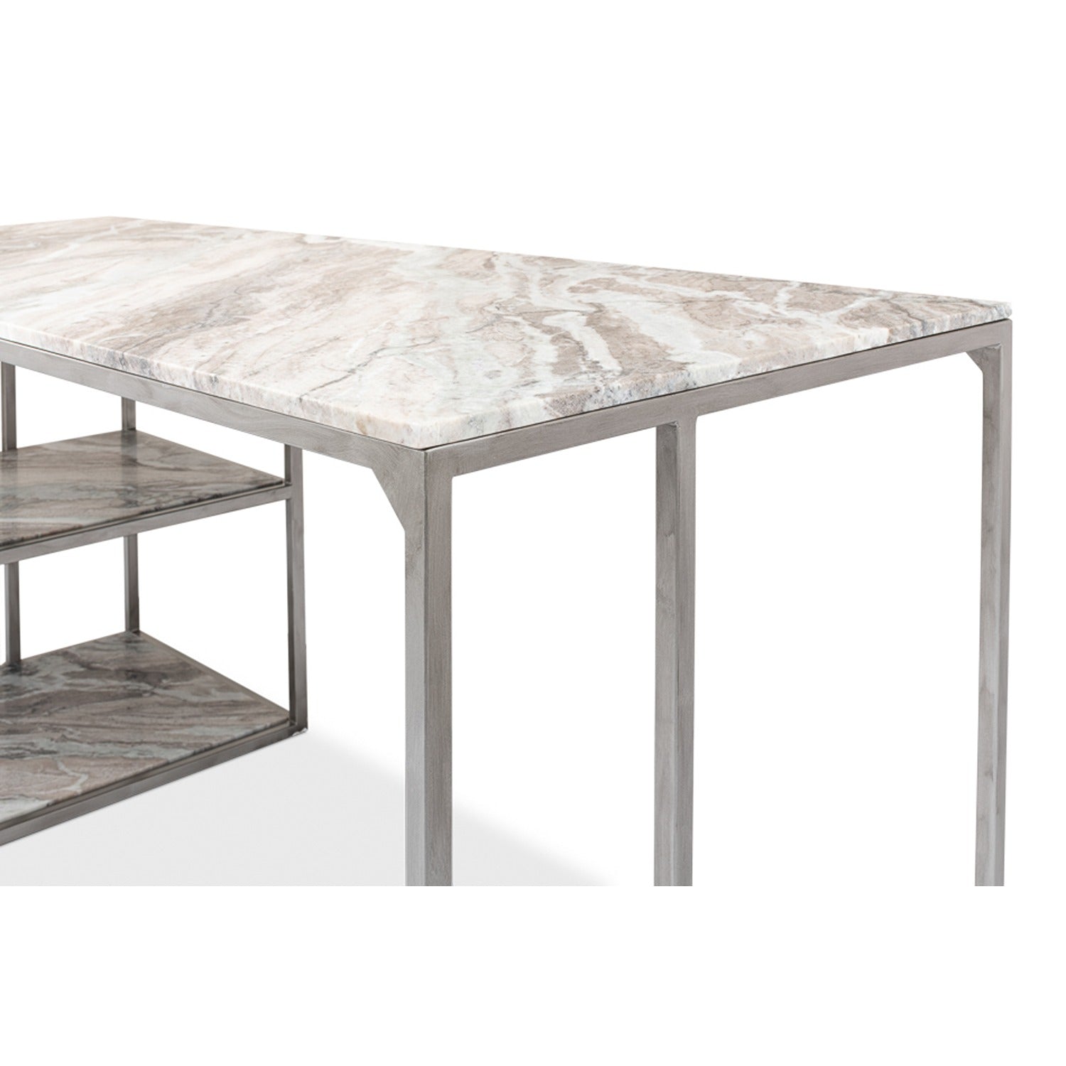 Open Desk With Shelves, Marble Top