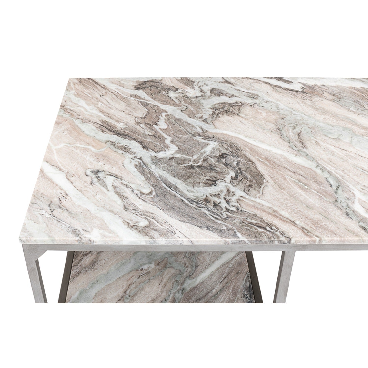 Open Desk With Shelves, Marble Top