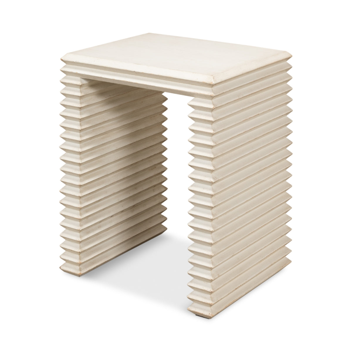 Stacked Side Table - Antique White