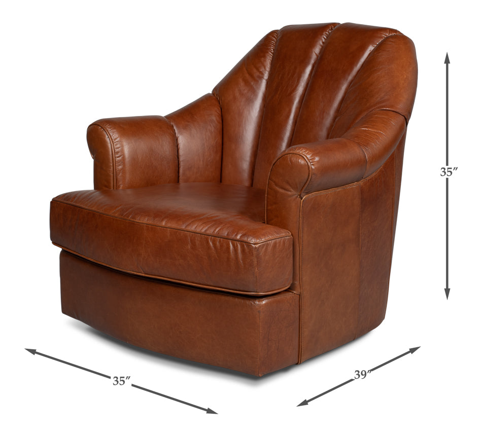 Scoth Swivel Chair - Distilled Leather