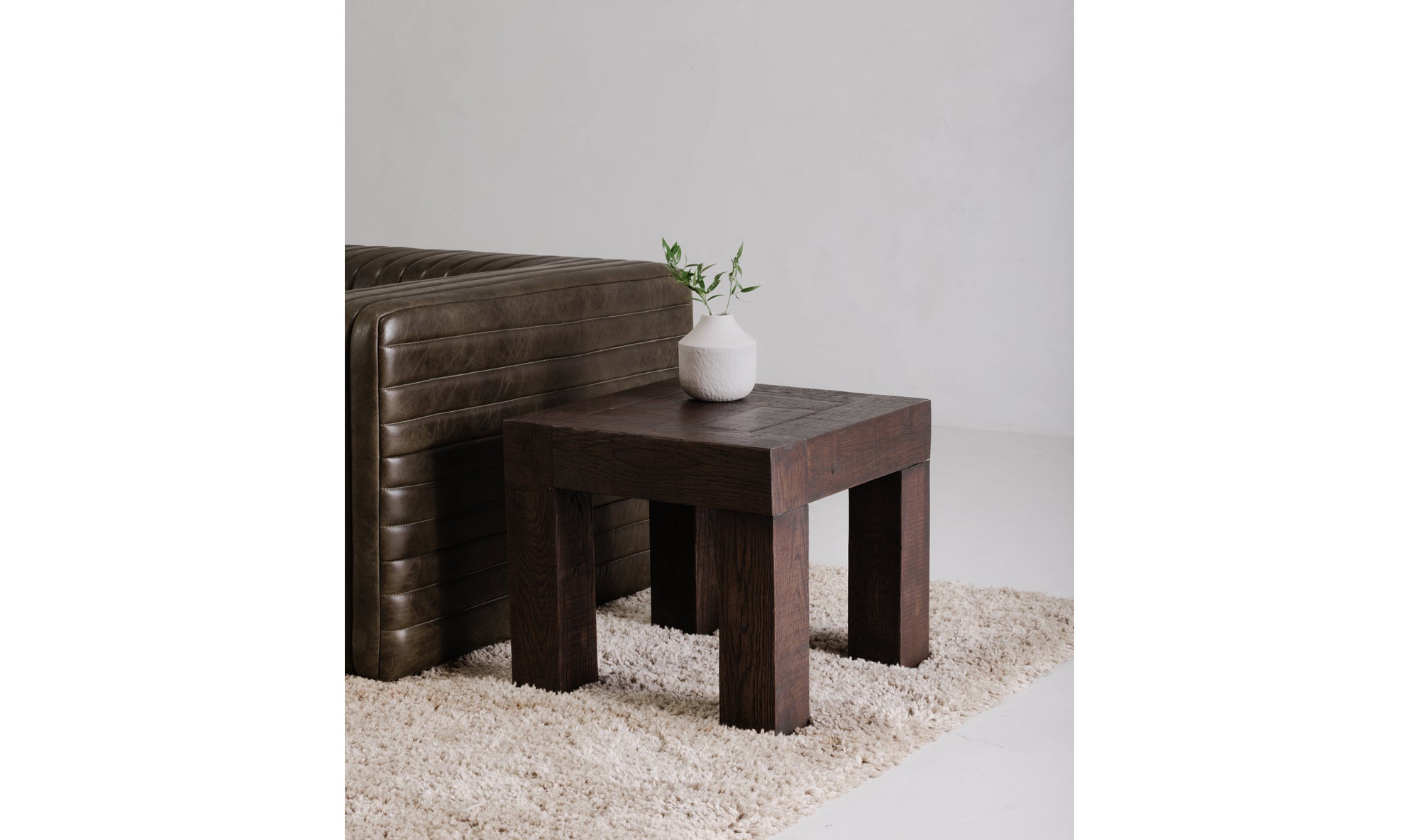 Aldric Side Table - Rustic Brown