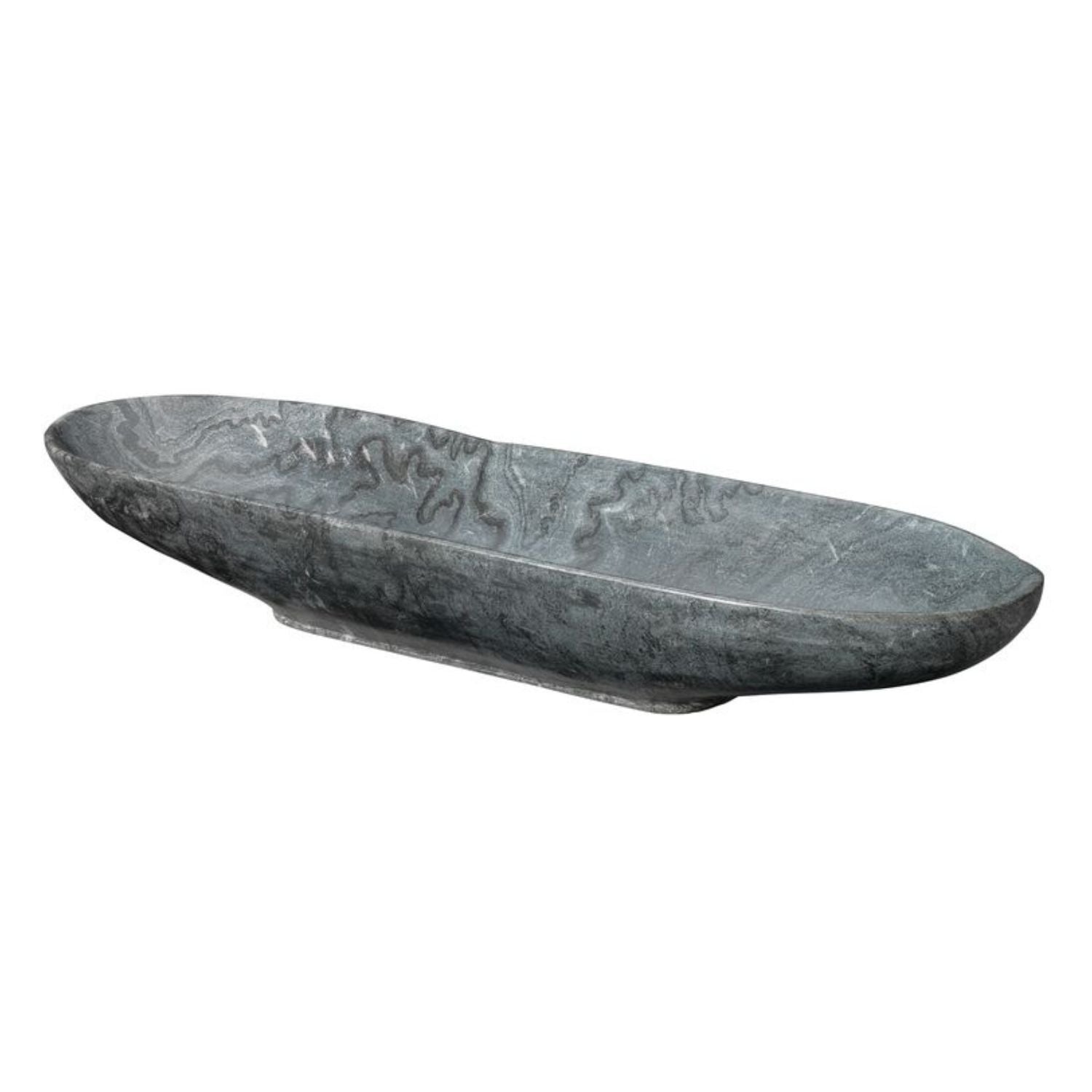 Long Oval Marble Bowl, Grey