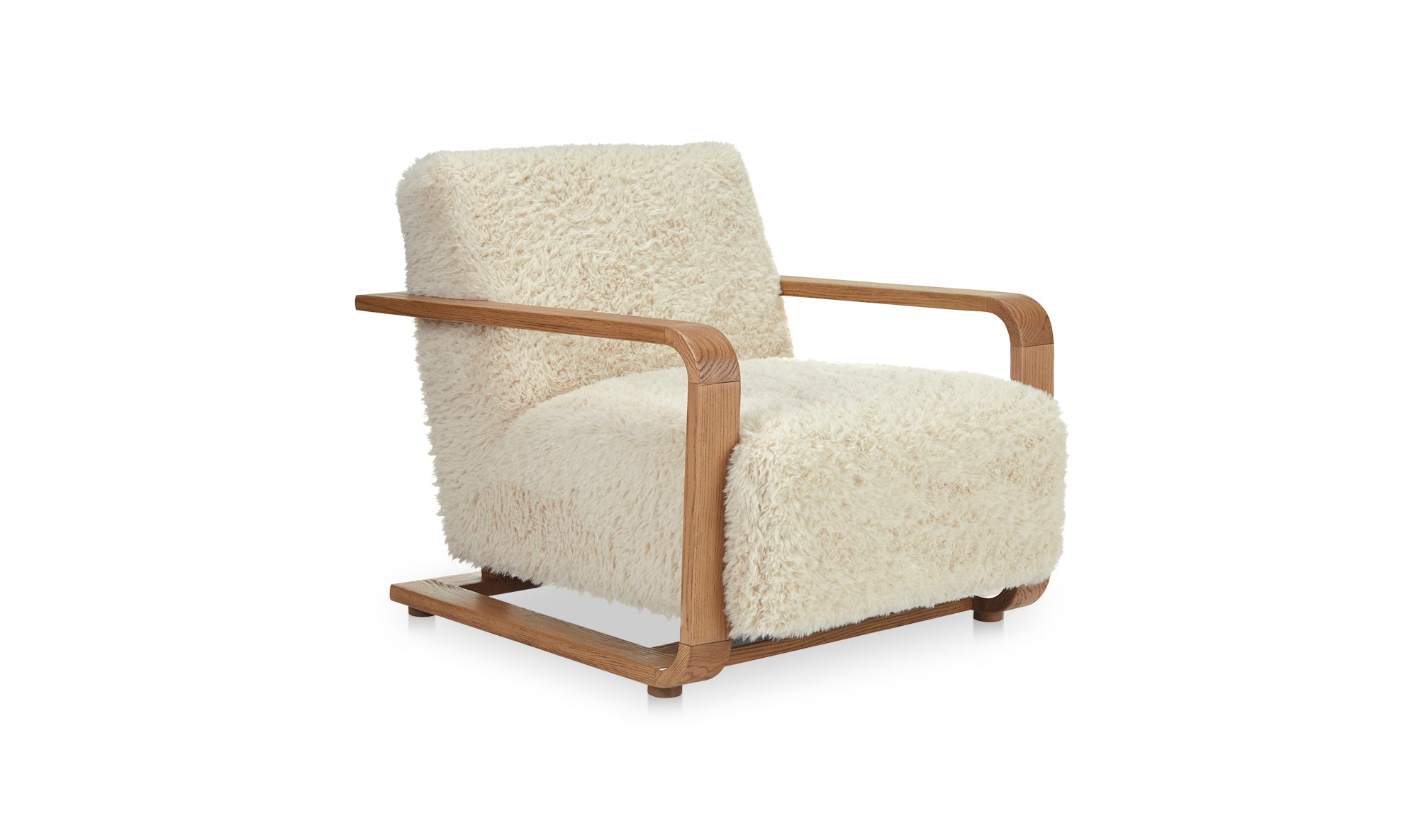 Ellis Lounge Chair - Cream Faux Fur