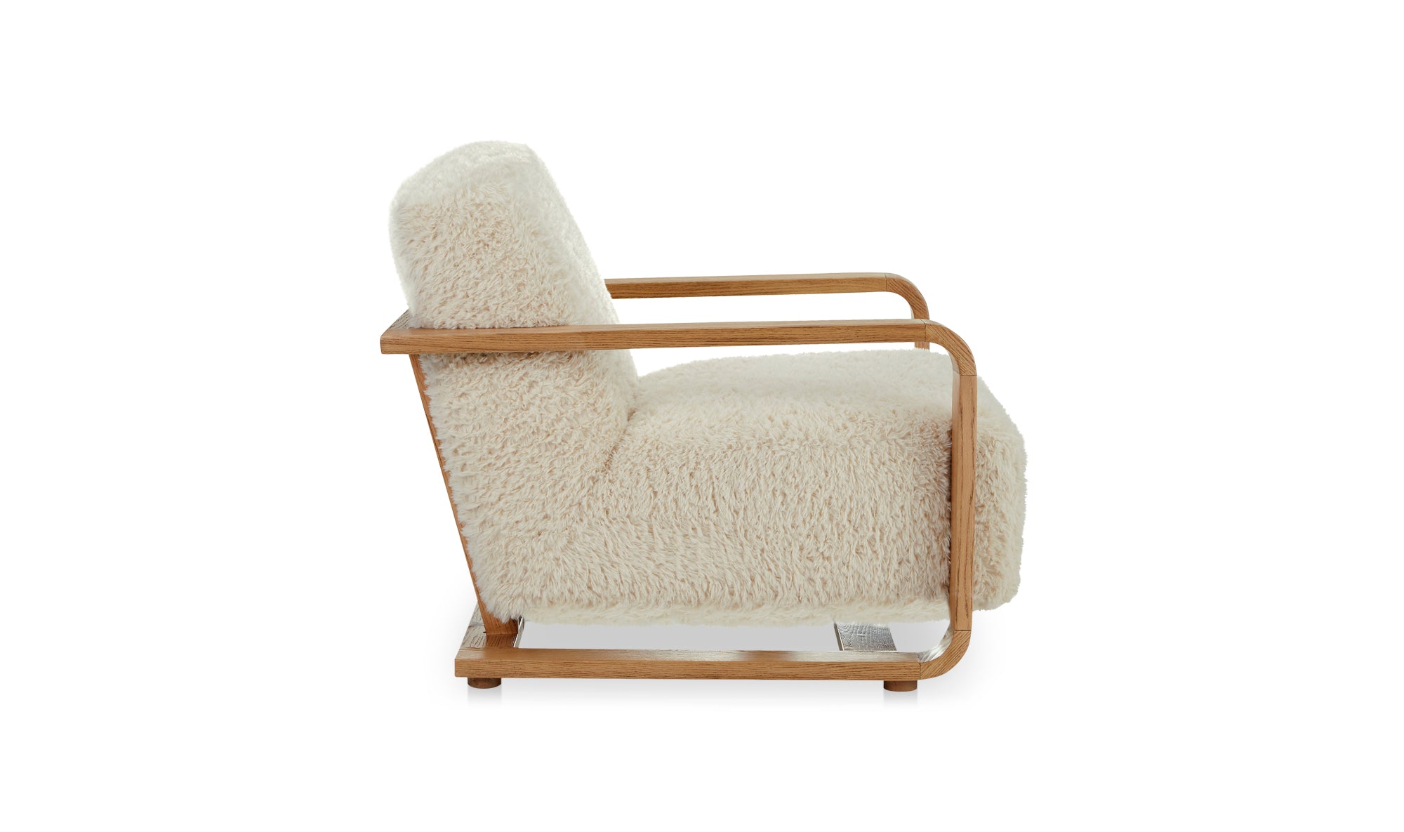 Ellis Lounge Chair - Cream Faux Fur