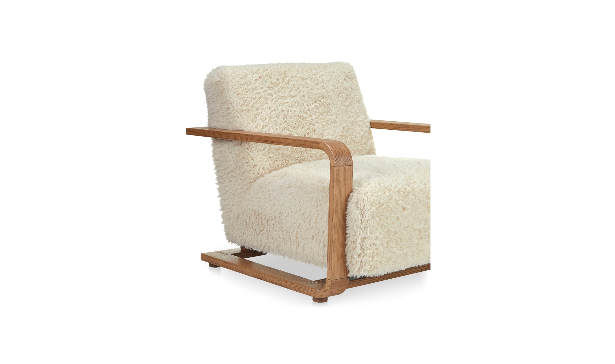 Ellis Lounge Chair - Cream Faux Fur