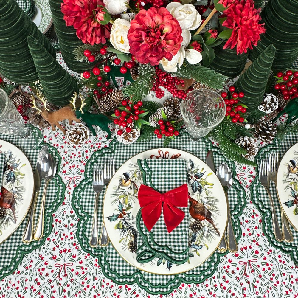 Bettina Placemat - Dark Green Gingham (Set of 4)