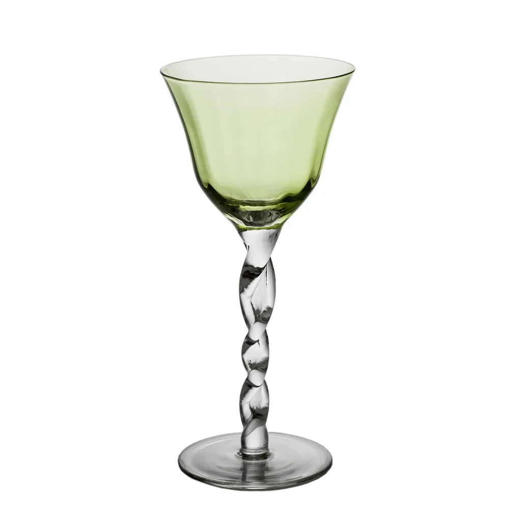 Adriana Wine Glass, Green, Set of 4