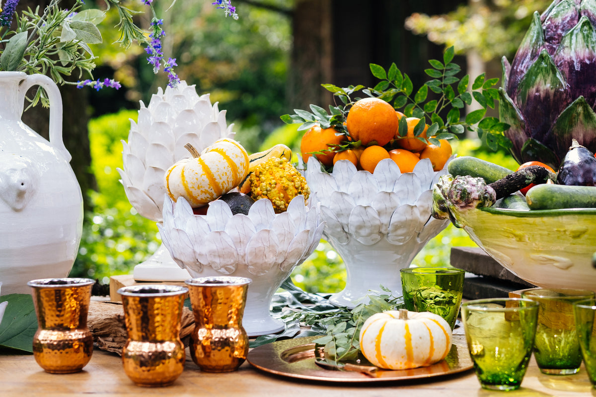 White Artichoke Footed Centerpiece