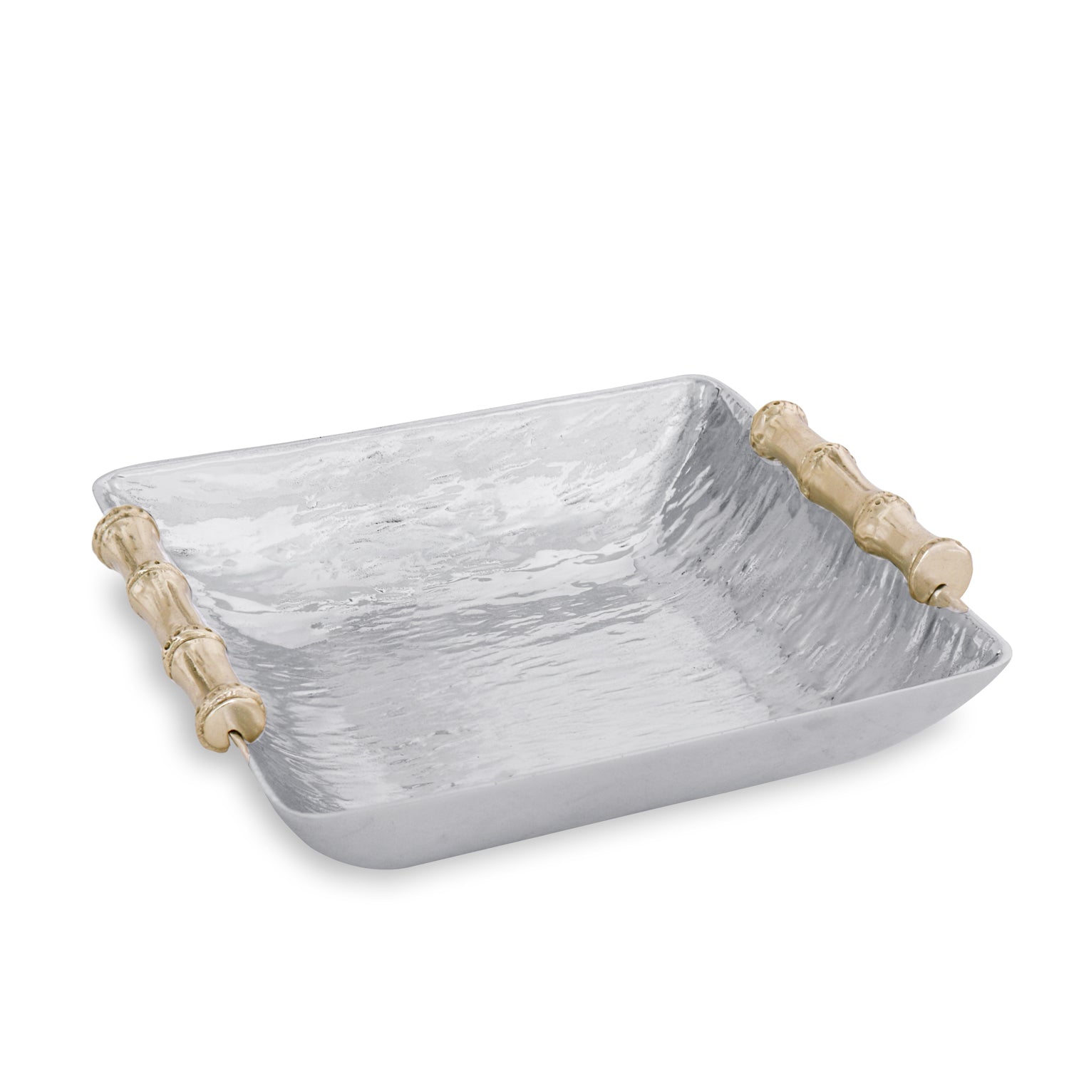 GARDEN Bamboo Square Bowl with Gold Handles
