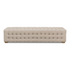 "Beam" Bench  Tufted Beige Linen
