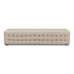 "Beam" Bench  Tufted Beige Linen