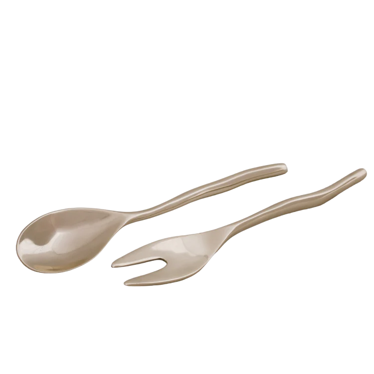 SIERRA MODERN Maia Small Salad Servers (Shiny Gold)